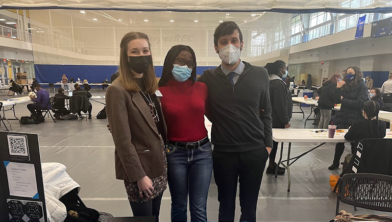Group image of Left to right: Isabelle Hajek, head editor; Sankofa Benzo ’24, managing editor; and Samuel Weinmann ’24, editorial head.