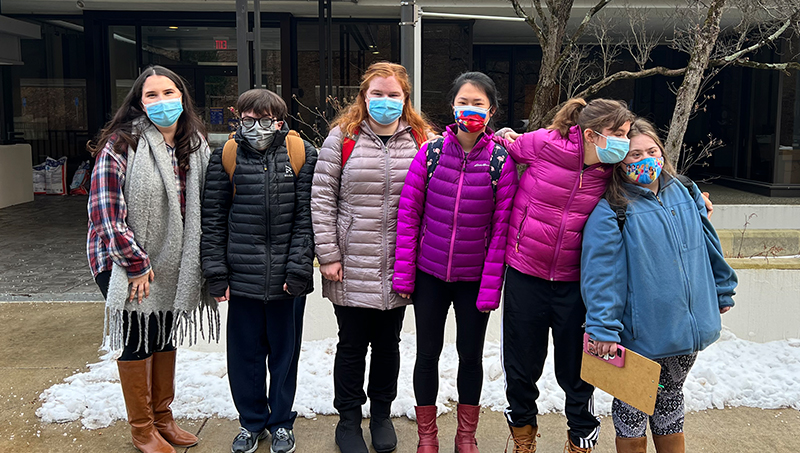Group image of Alyssa Kopjanski and ATA students at the University’s Orange campus.