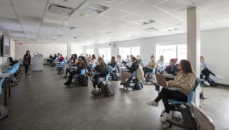 Students in class at the University of New Haven.