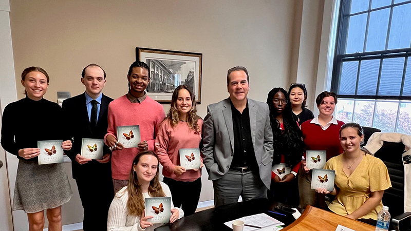 Dr. Z met with members of the University’s Honors program and gifted them with a copy of The Butterfly Effect: How Your Life Matters.