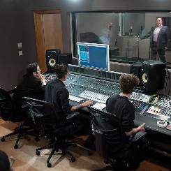 Students in music studio