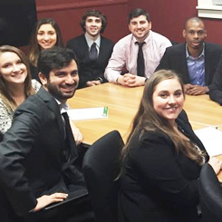 Students around a table