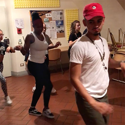 Students dancing