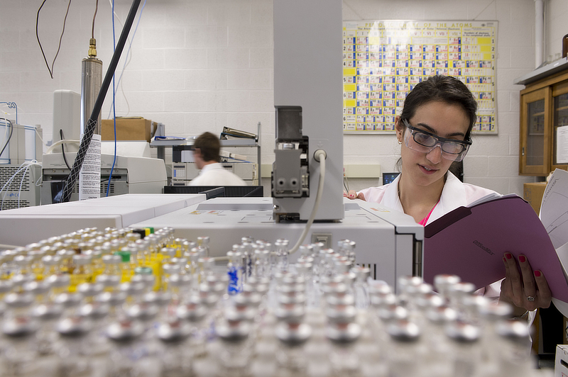 Student in lab