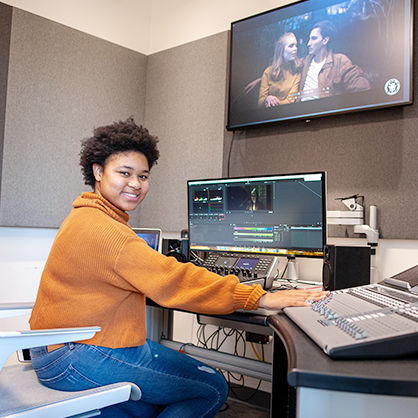 Student at computer
