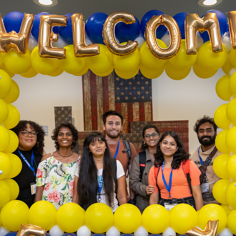 Students at orientation