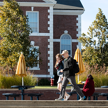 Students walking on campus