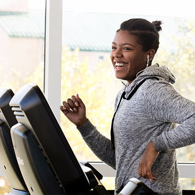 Student on treadmill