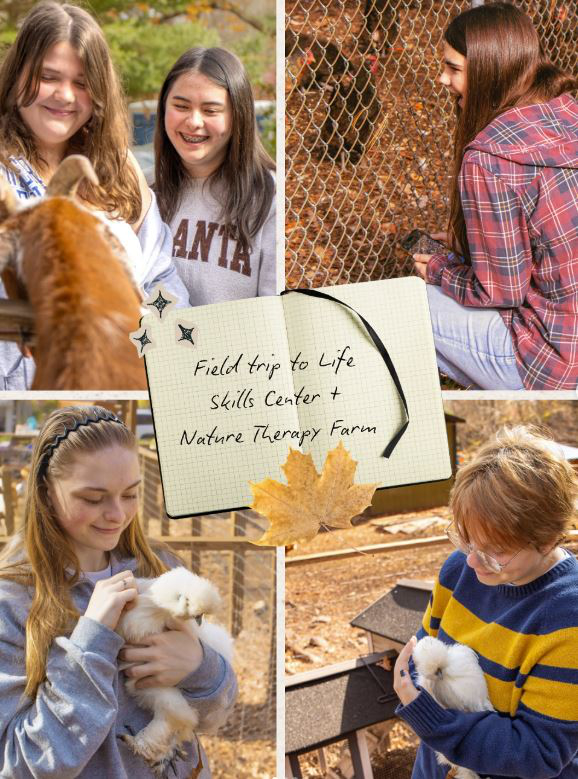 Students at nature farm