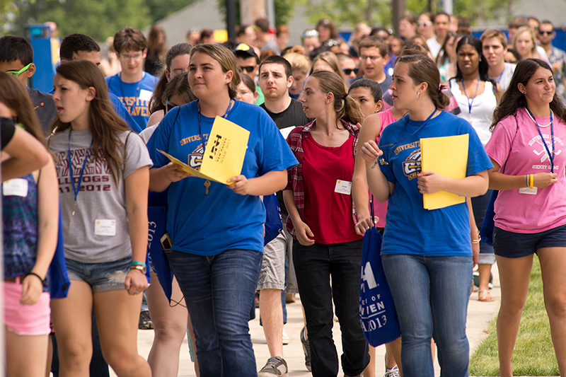 Students at orientation