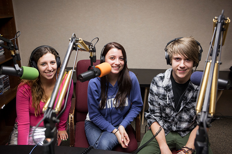 Student in radio station