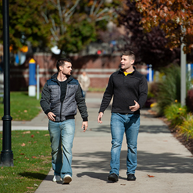 Students walking on campus