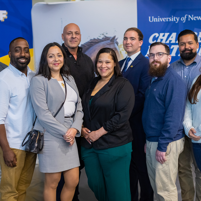Veteran students standing in a group